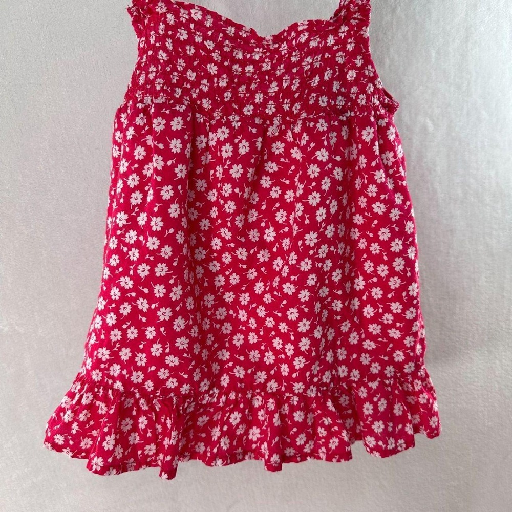 Chaps Baby Girl Red White Floral Sleeveless Dress Sundress Summer 12M 12 Months